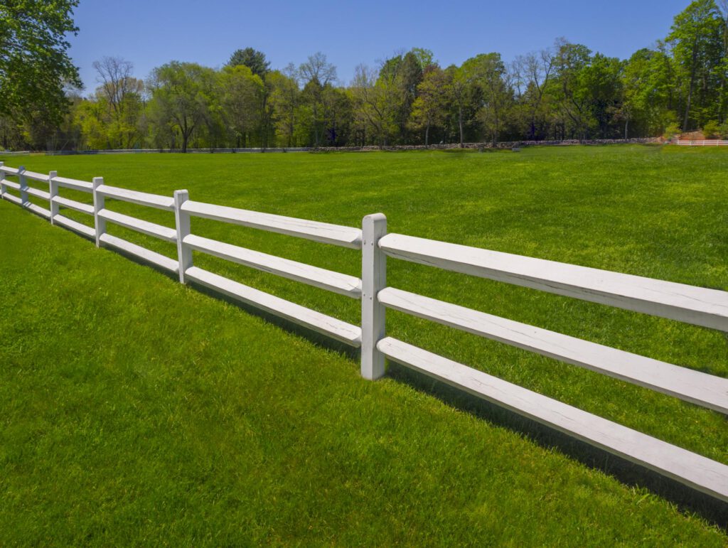 white fence in the ranch