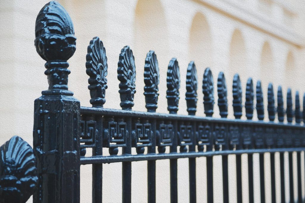 black iron fence of the house